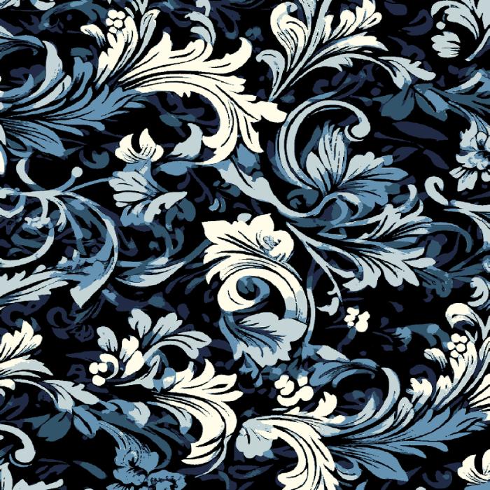 Colortec Wool toned damask blue