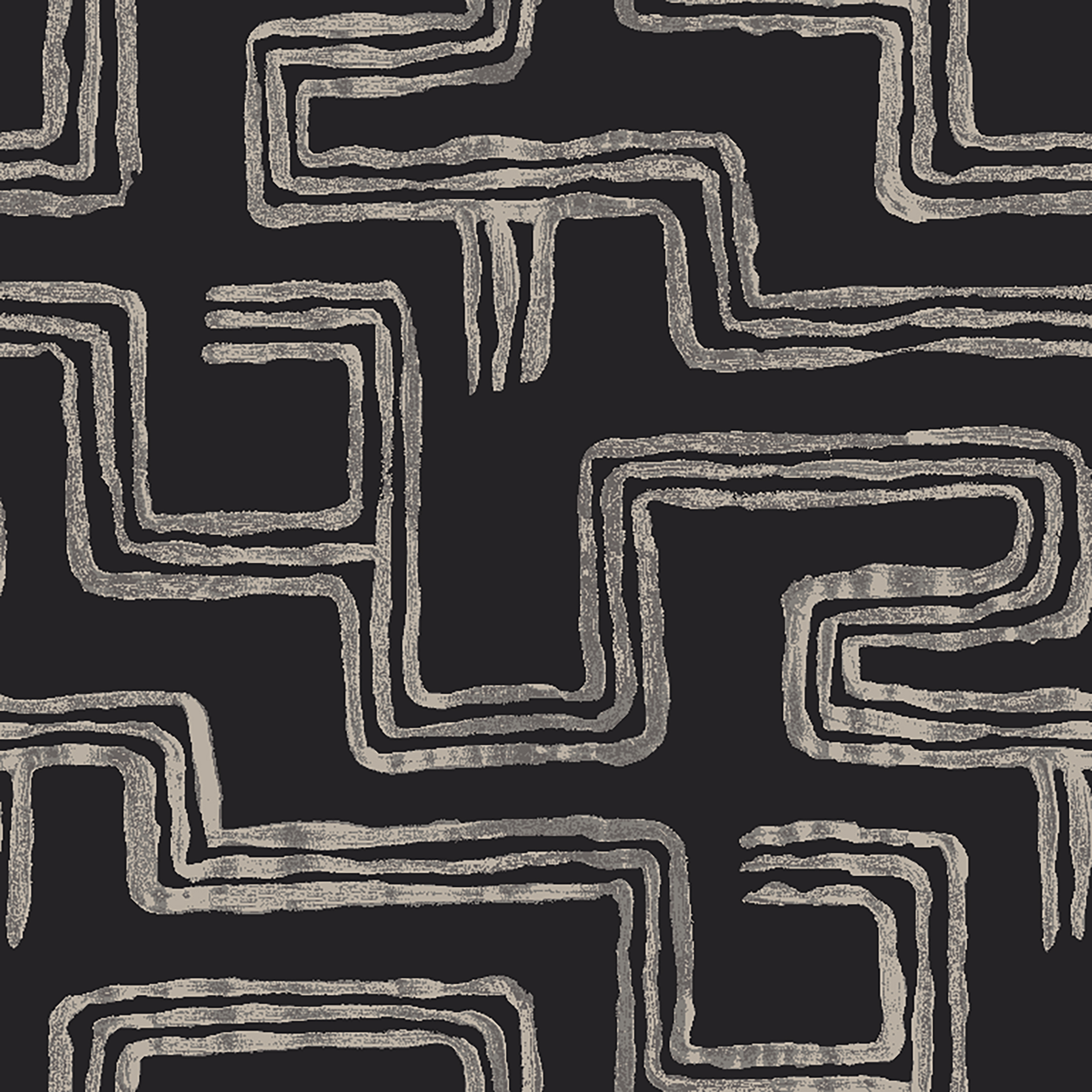 Linked Lines II  black