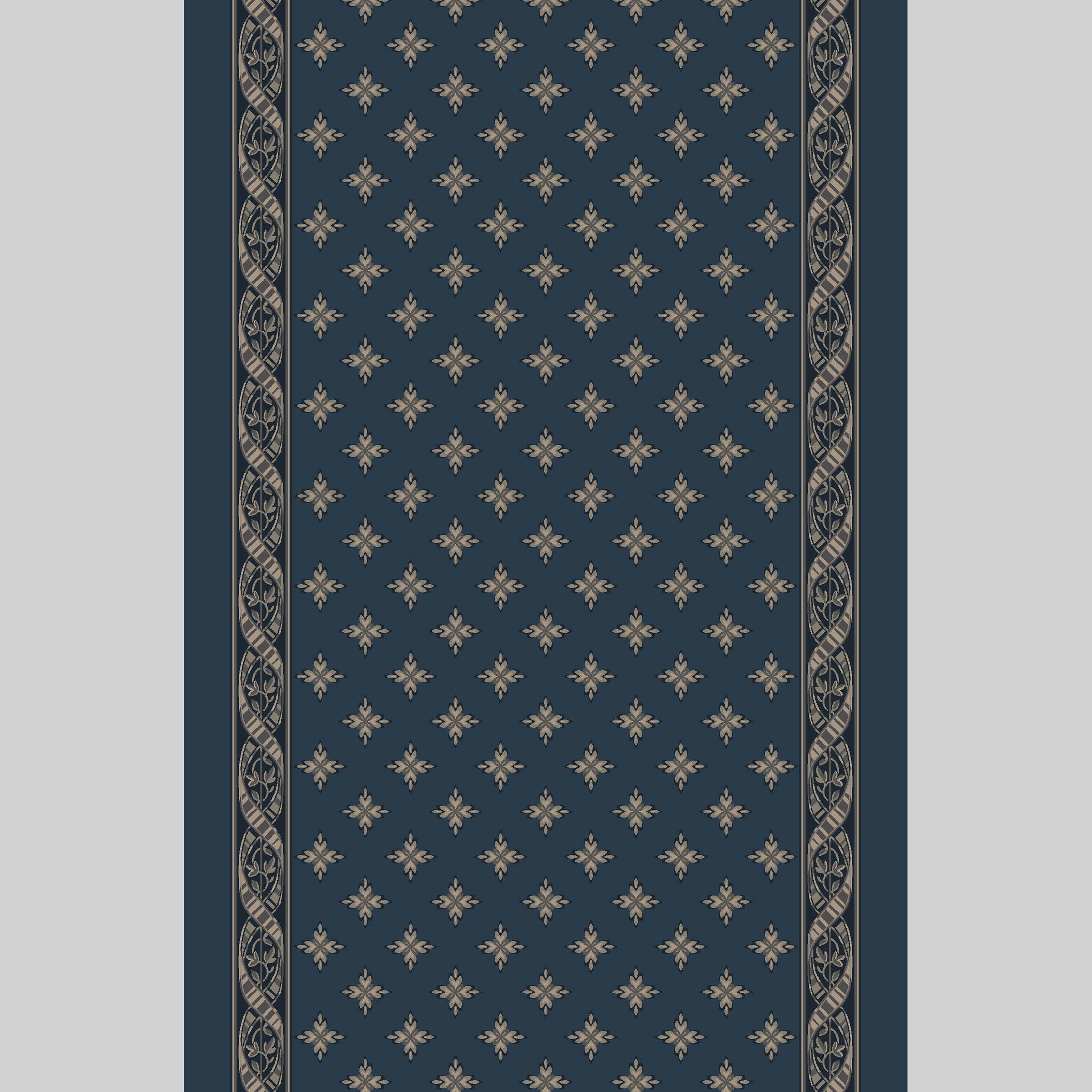 woven ribbon corridor 195 cm blue