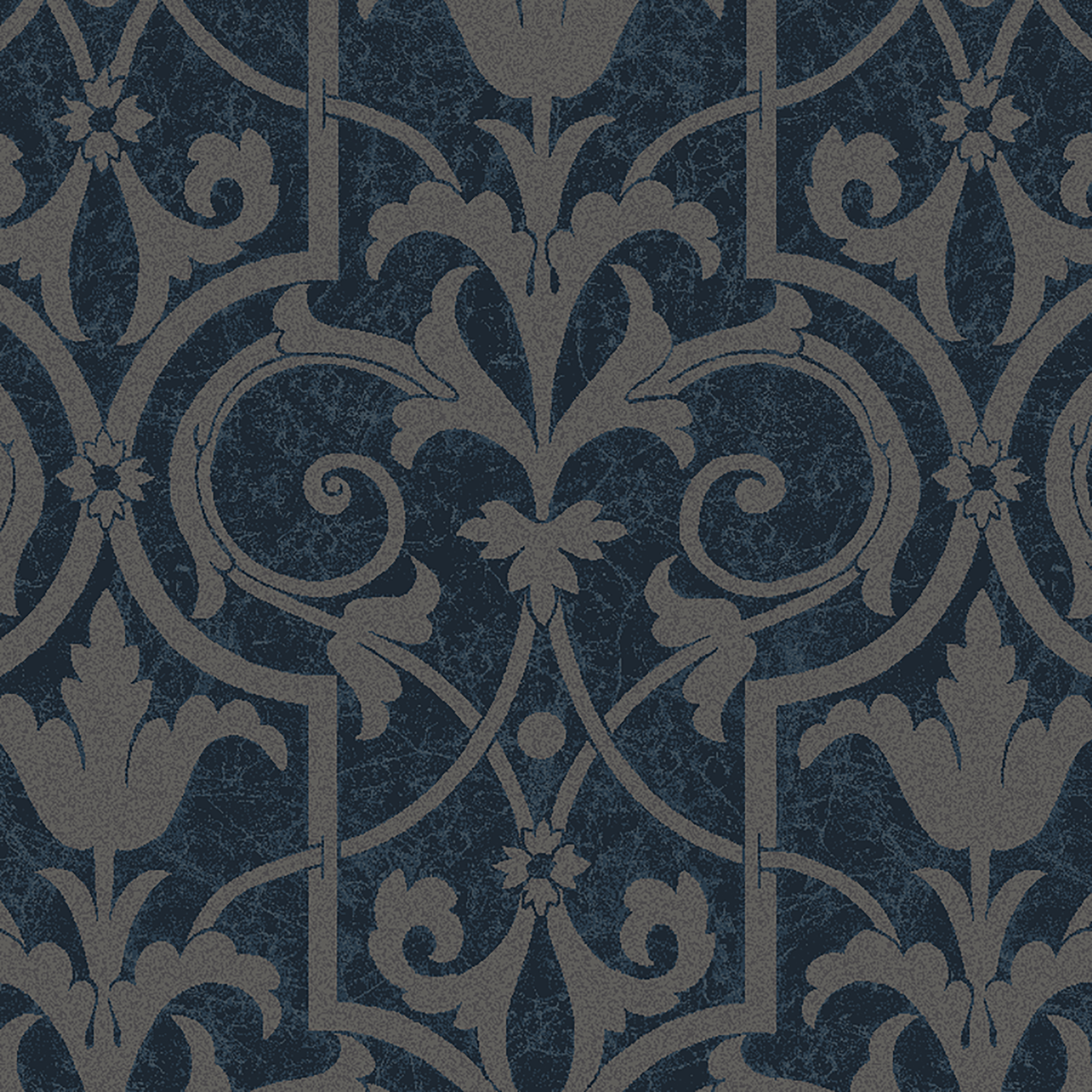 patinated flowerwork blue