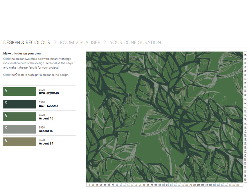 Recolour, visualise & download designs