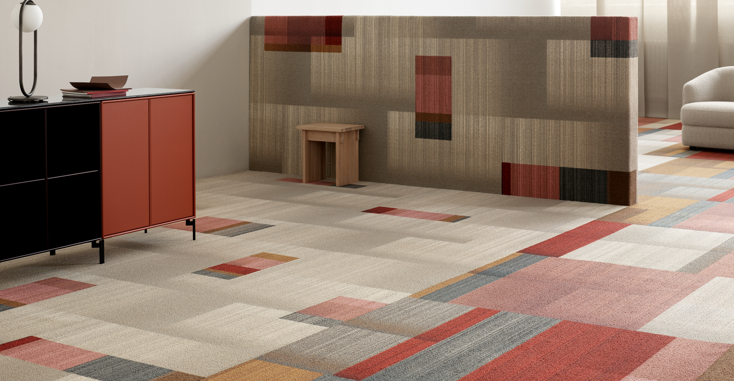 White carpet tiles & planks