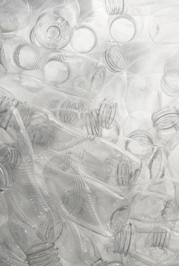 Backings made from used plastic bottles